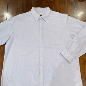 Jos A Bank Tailored Fit Long Sleeve Button Up Dress Shirt Chambray Blue XXL